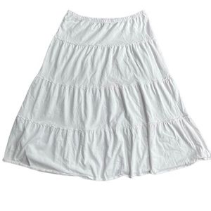 J. Jill White Tiered Maxi Skirt